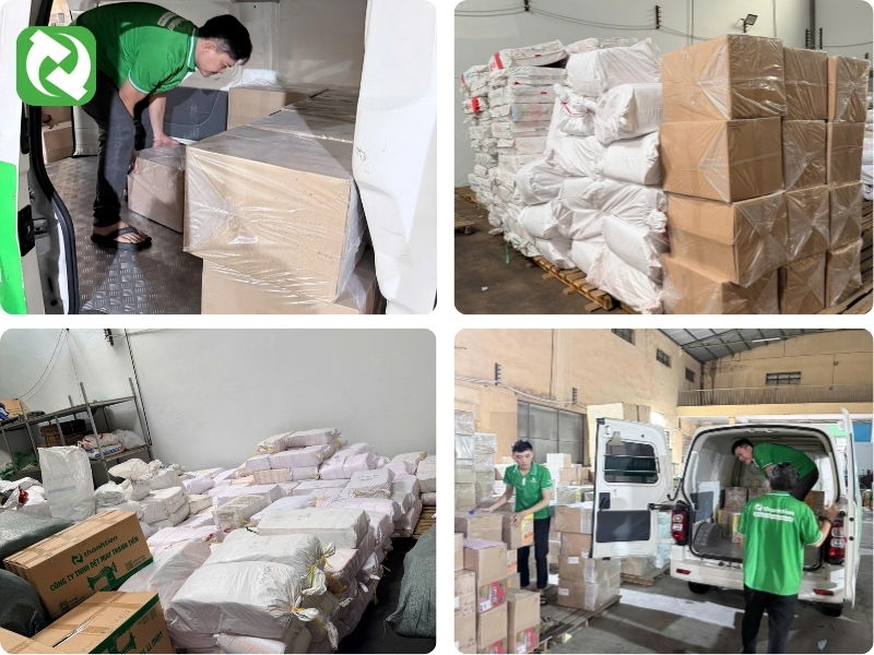 Kho bãi vận chuyển bao bì của Thành Tiến
