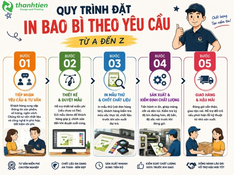 Quy trình in bao bì theo yêu cầu