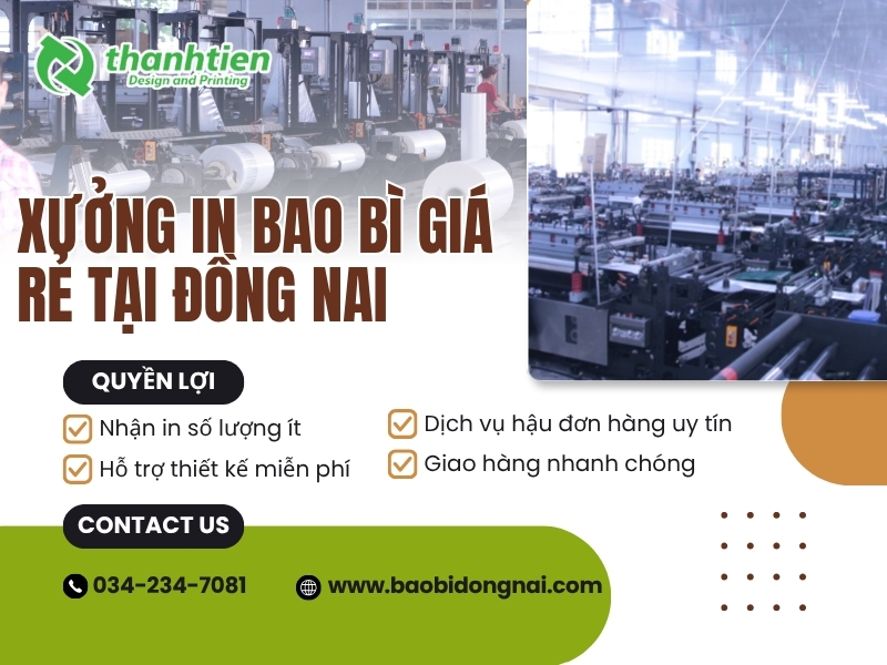 Xưởng in bao bì giá rẻ chất lượng tại Đồng Nai