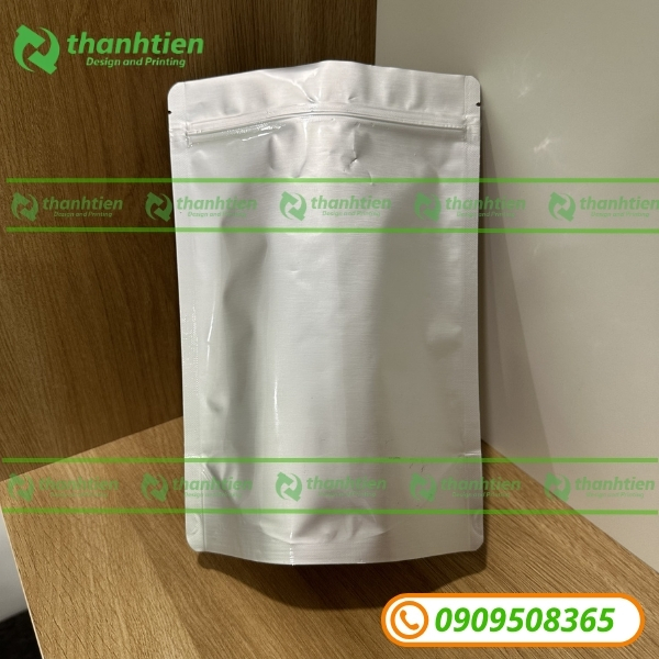 Bao bì zip 2 mặt bạc đựng cà phê Bao bì zip 2 mặt bạc đựng cà phê