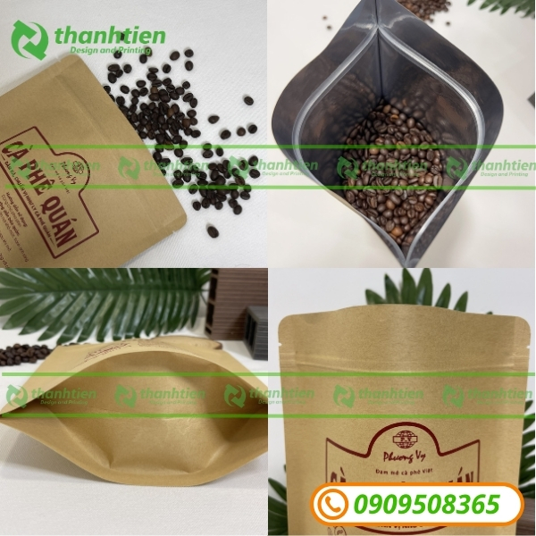 Bao bì zip giấy ghép nhôm đựng cafe