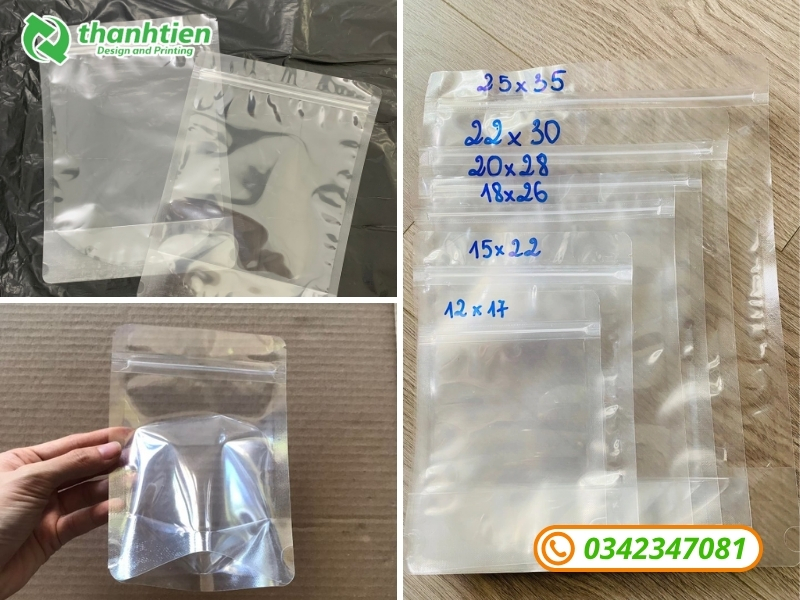 Bao zip trong suốt với nhiều size