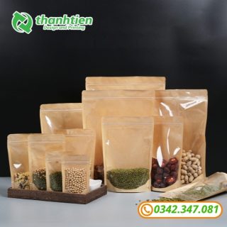 Bịch zip 1 mặt giấy 1 mặt trong đựng thực phẩm