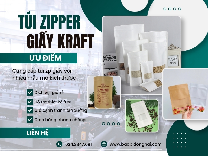 Chuyên cung cấp các loại túi zip giấy giá sỉ tại Đồng Nai