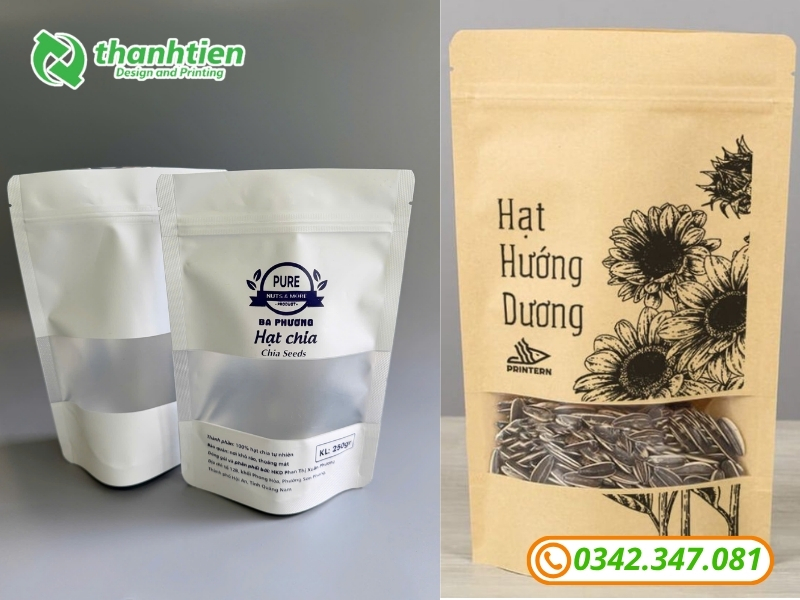 Dịch vụ in ấn logo thông tin túi giấy zipper giá rẻ