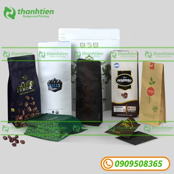 In ấn logo thông tin sắc nét lên túi đựng cafe