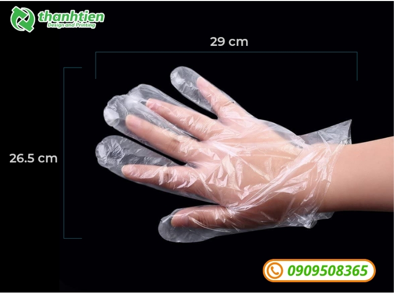 Kích thước thông dụng của bao tay nilon