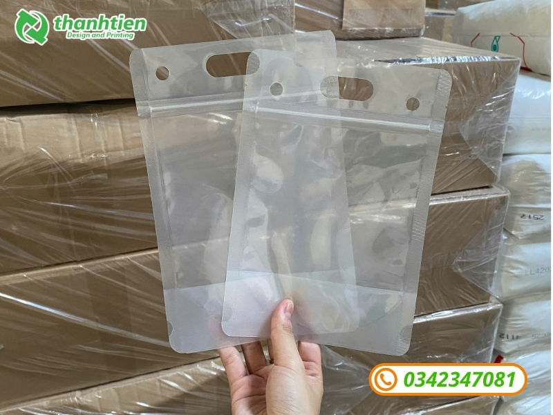 Thiết kế đục lỗ túi zip trong