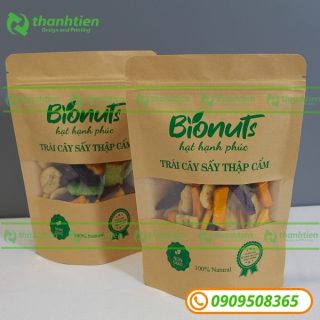 Túi đáy đứng zipper đựng trái cây sấy