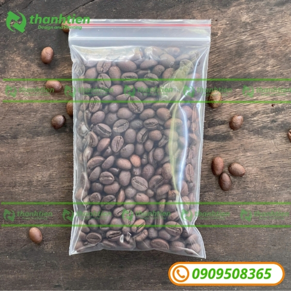 Túi zip chỉ đỏ đựng cà phê