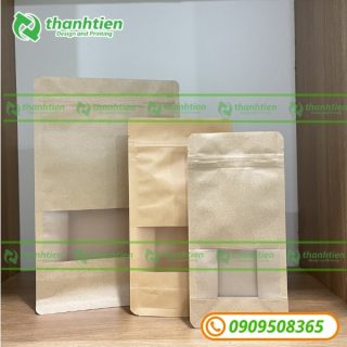 Túi zip giấy 8 cạnh có cửa sổ