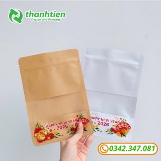 Túi zip giấy có cửa sổ tràn