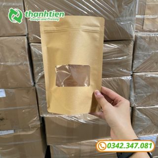 Túi zip giấy có cửa sổ vuông
