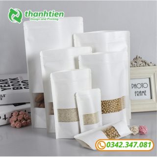 Túi zip giấy trắng đáy tròn