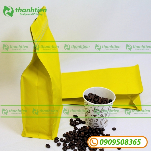 Túi zip màu 8 canh đựng cafe Túi zip màu 8 canh đựng cafe