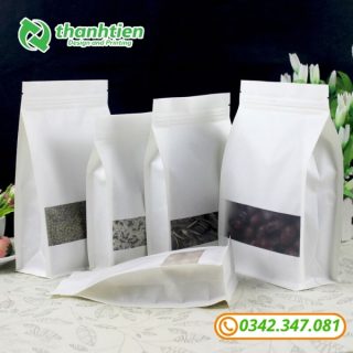 Túi zip trắng 8 cạnh