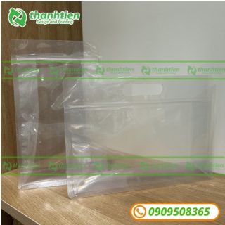 Túi zip trong đục lỗ 8 cạnh