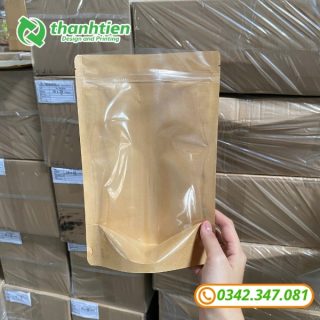 Túi zipper 1 mặt giấy 1 mặt trong