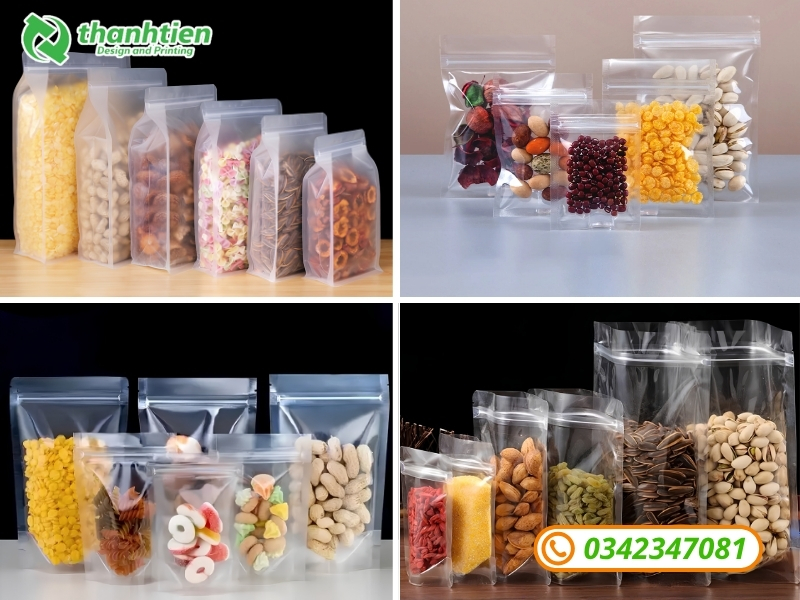 Túi zipper trong đựng thực phẩm