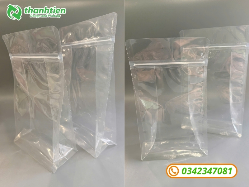 Túi zipper trong suốt 8 cạnh