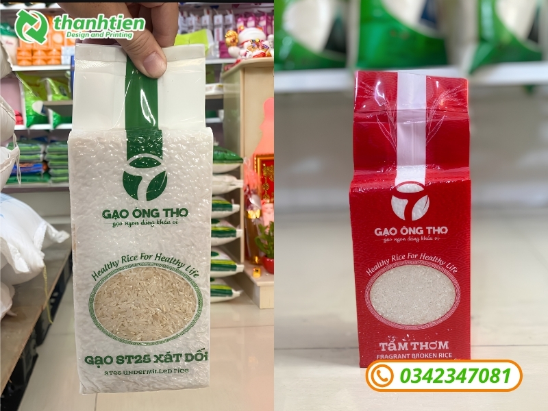 Bao bì đựng gạo hút chân không 2 kg