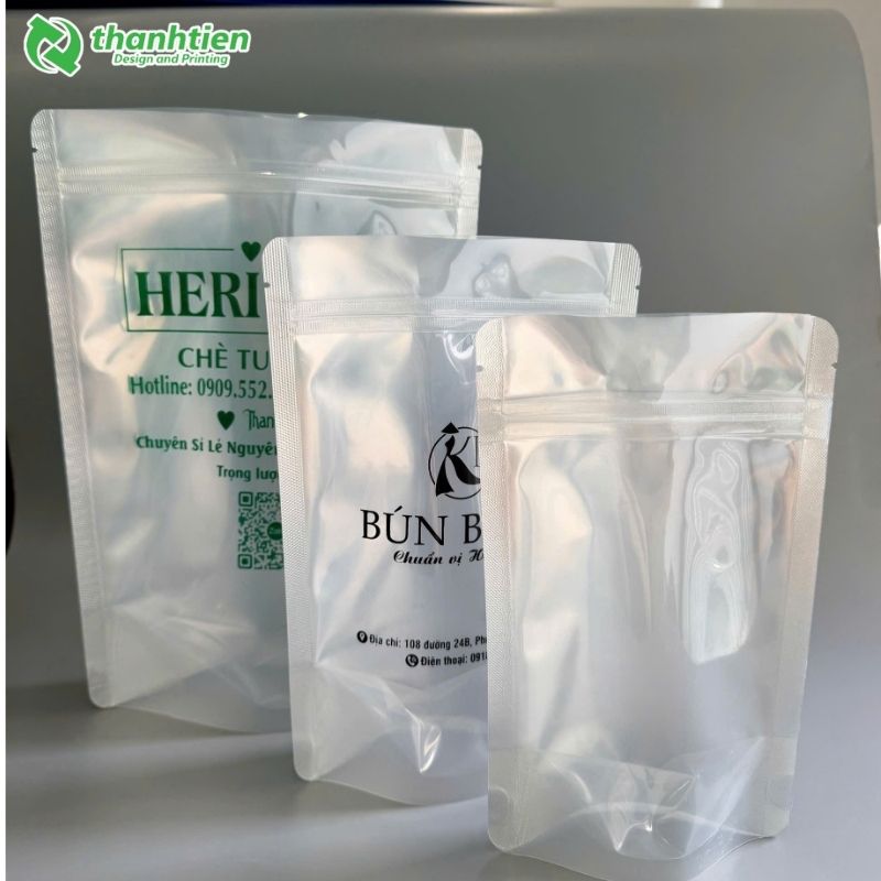 Bao zip 1 mặt bạc 1 mặt trong in ấn sắc nét Bao zip 1 mặt bạc 1 mặt trong in ấn sắc nét
