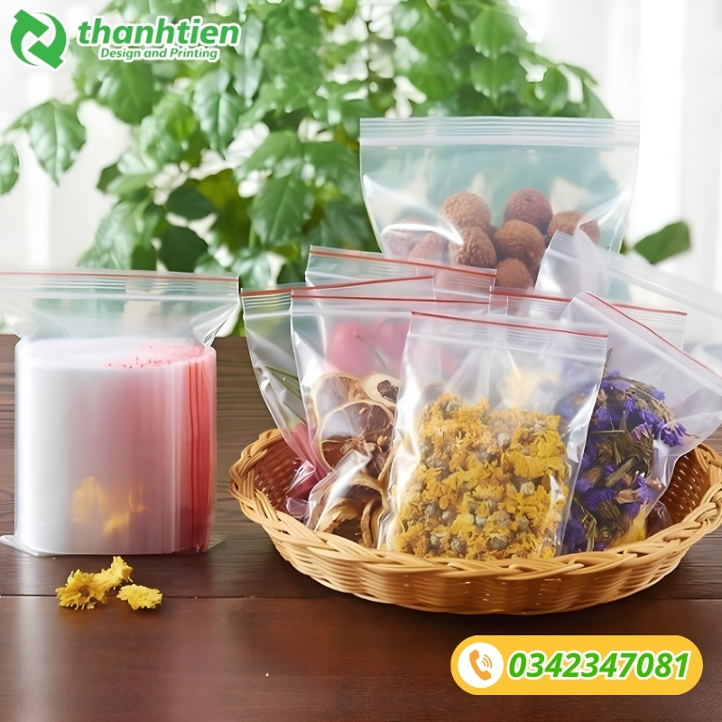 Bao zip chỉ đỏ đựng thực phẩm