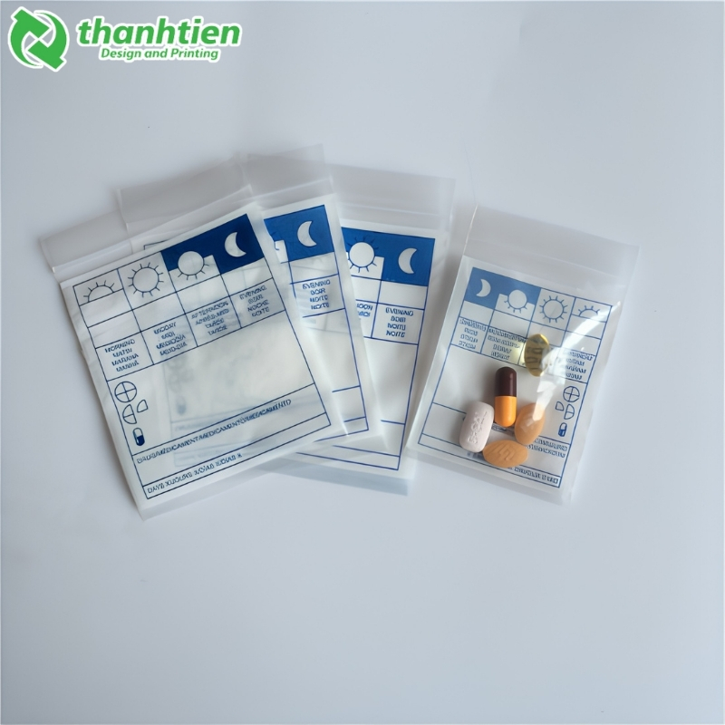 In ấn bao zip chỉ trắng sắc nét