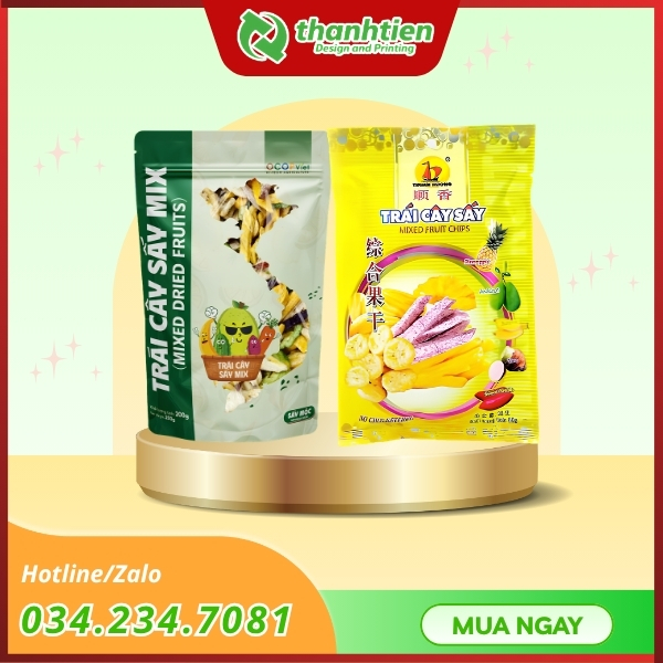 Sản xuất bao bì trái cây sấy