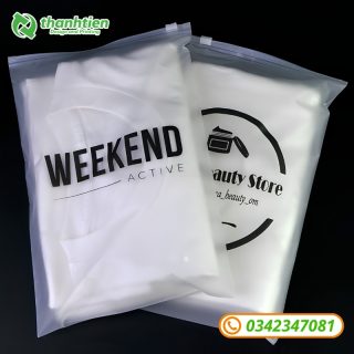 Túi đựng áo quần zip khóa kéo mờ