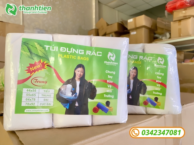 Túi đựng rác màu trắng