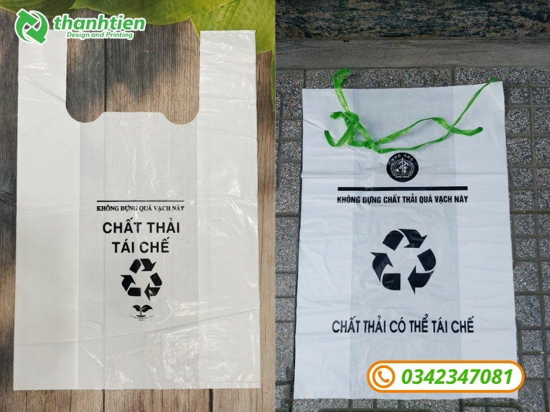 Túi rác trắng 2 quai tiện lợi