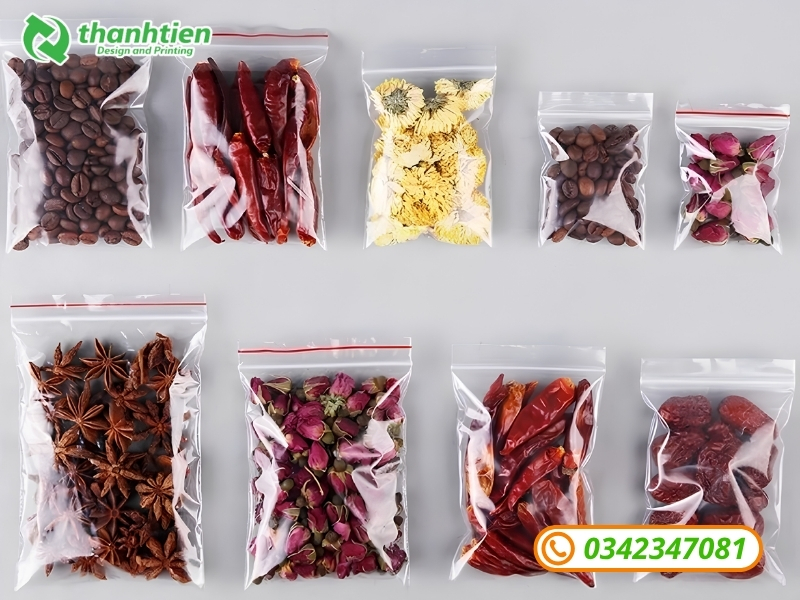 Túi zip chỉ đỏ đựng thực phẩm