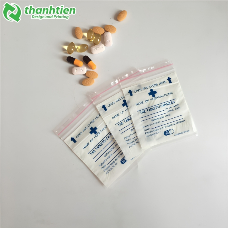 Túi zip chỉ trắng đựng thuốc tây