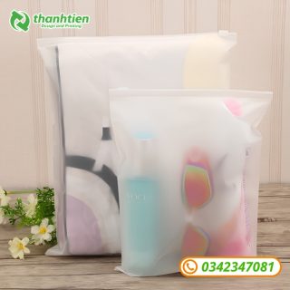 Túi zip khóa kéo lụa mờ