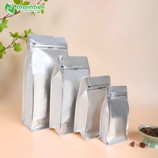 Túi zipper 8 cạnh 2 mặt bạc