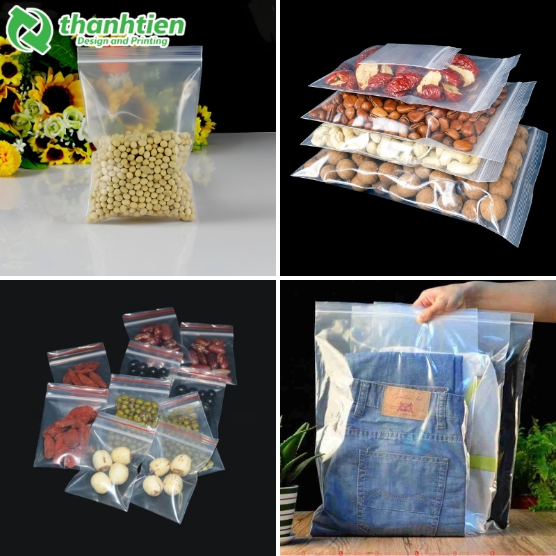 Ứng dụng phổ biến của bao zip chỉ trắng